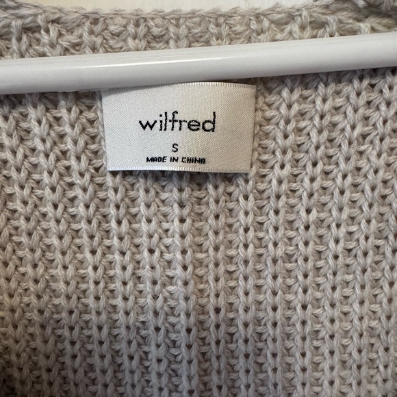 Wilfred Light Grey V-Neck Merino Wool Sweater Dress - Picture 2 of 7